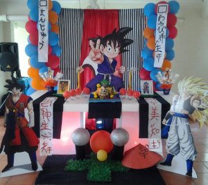 decoracion de cumpleaños tematica de Dragon ball z