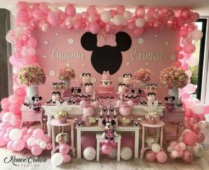 fiesta de minnie mouse rosa dulce