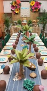 centros de mesa para fiesta hawaiana