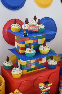 cupcakes de lego para fiestas