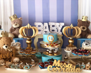 ideas para baby shower de osos mesa de postres