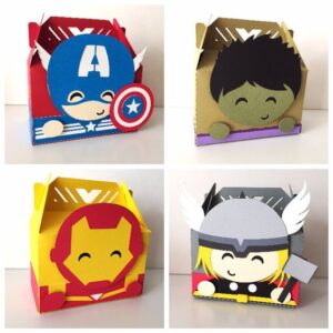 dulceros para fiesta infantil de super heroes