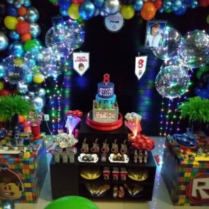 fiesta de roblox para niños mesa de dulces