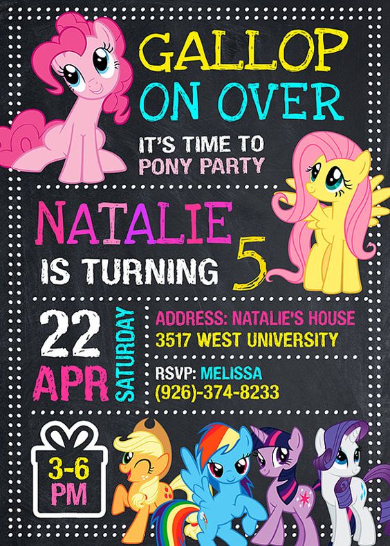 invitaciones para fiesta de my little pony