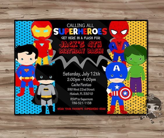 invitaciones para fiesta infantil de super heroes