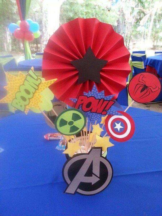 Centros de Mesa para Fiesta de Avengers
