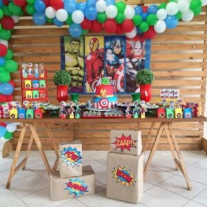 Ideas para decorar la Mesa principal Fiesta de Avengers