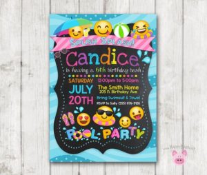 Invitaciones para Fiestas tematicas de Emoji