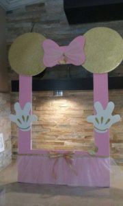 Backdrops para Fiesta de minnie mouse rosa y dorado
