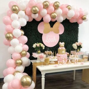 Fiesta de minnie mouse rosa y dorado