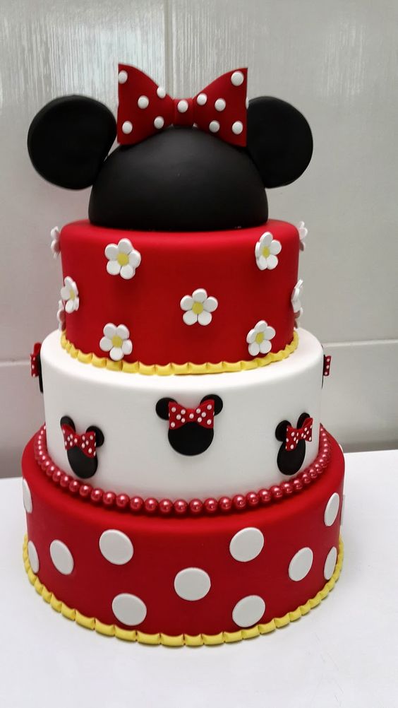 Pastel para Fiesta temática de Minnie mouse Rojo