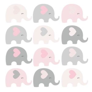 Elefantes para baby shower niña para imprimir