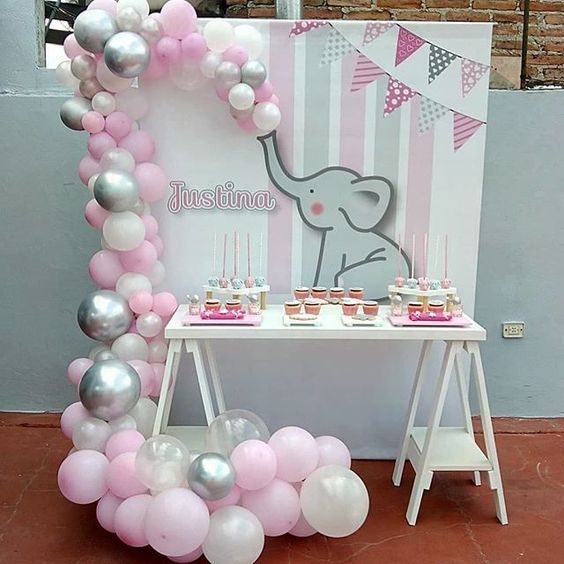 decoracion de elefantes para baby shower niña