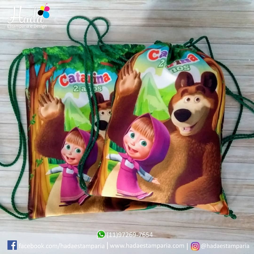 mochila de dulces para cumpleaños de masha y el oso