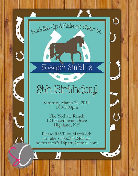 invitaciones para cumpleaños de caballos