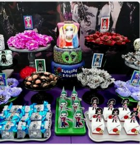 mesa de dulces para fiesta escuadron suicida