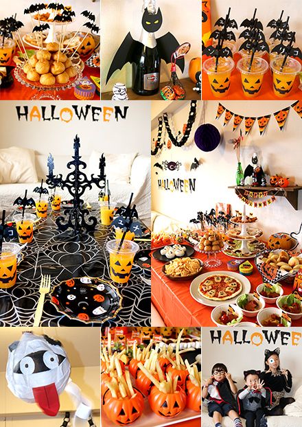 mesa de postres para fiesta de halloween
