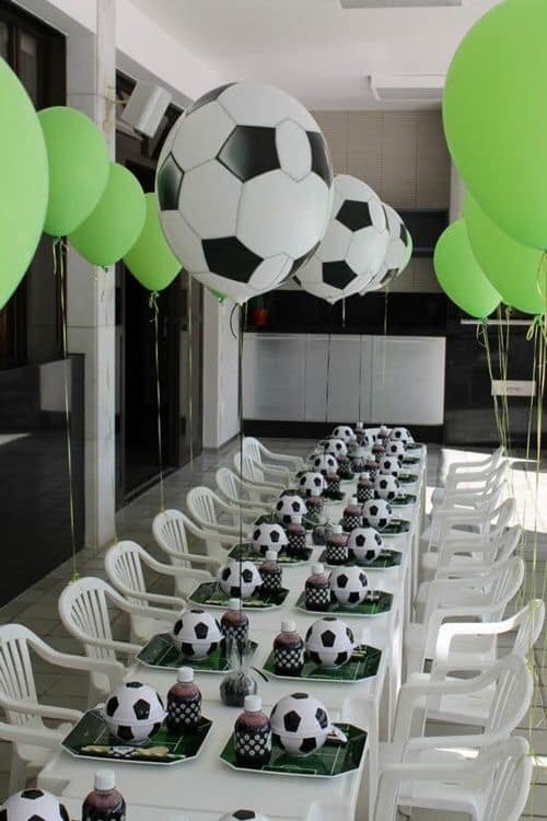 Centros de mesa para fiesta de futbol 