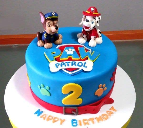 Diseño de pasteles para fiesta de paw patrol 