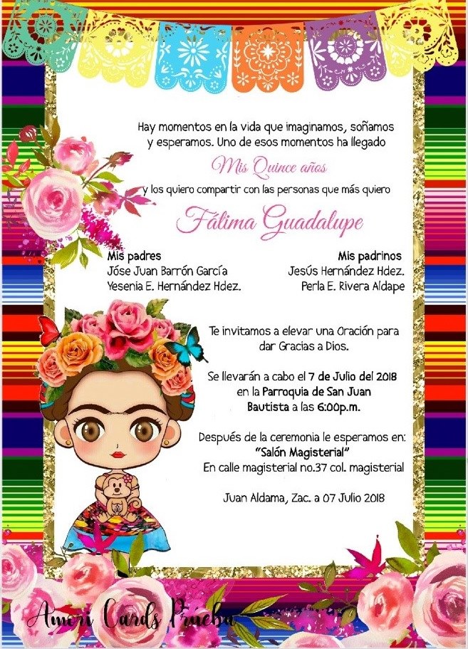 Invitaciones para fiesta mexicana 