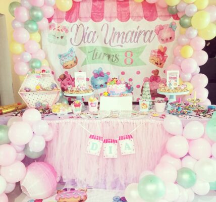 decoracion con globos para cumpleaños de num noms
