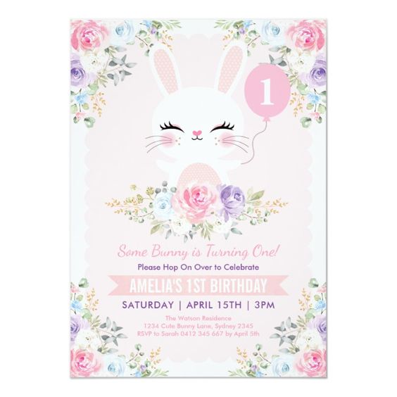 invitaciones para un cumpleaños de conejos
