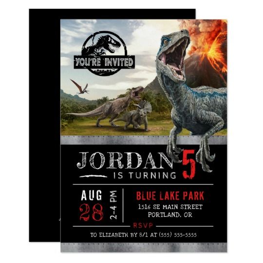invitaciones para un cumpleaños de jurassic world dinosaurios