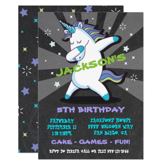 invitaciones para un cumpleaños de unicornio de niño