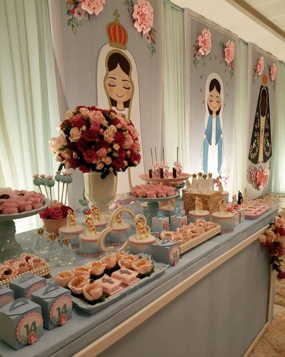 mesa de dulces para fiesta de la virgen de guadalupe