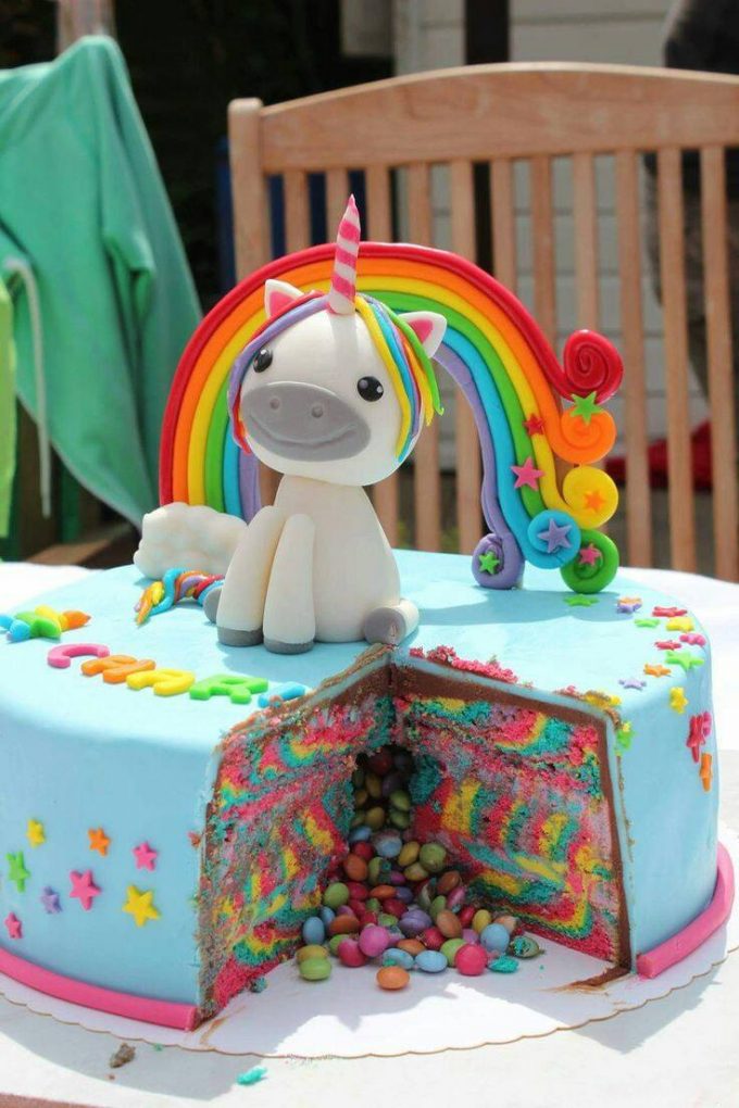 pastel para una fiesta de unicornio de niño