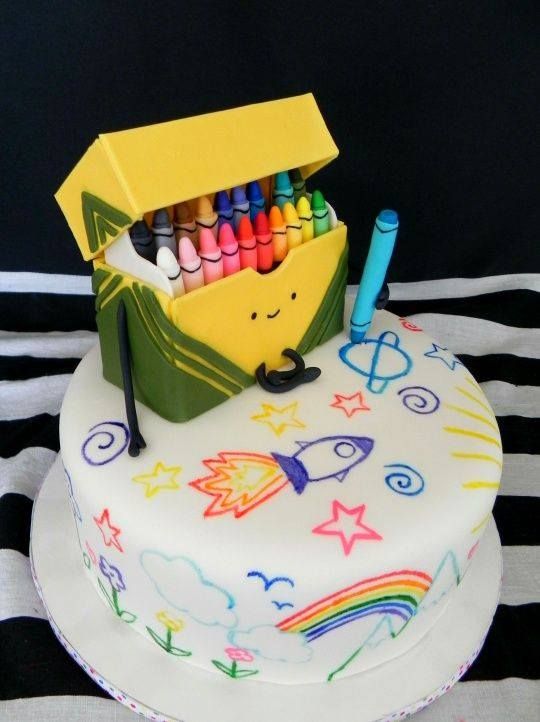 Diseños de pasteles para fiesta de crayones