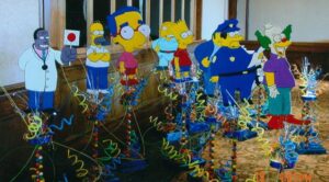 Centros de mesa para fiesta de los Simpson