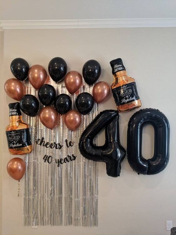 Decoraciones con globos para un festejo de 40
