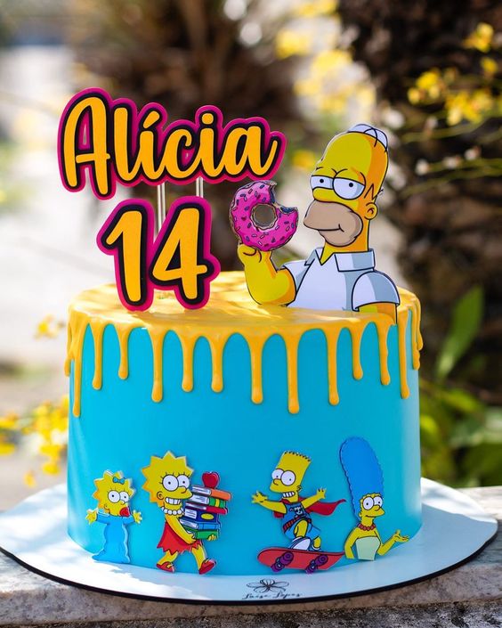 Diseños de pasteles para fiesta de los Simpson