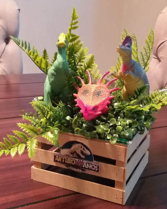 centros de mesa para fiesta de dinosaurios 1 - Ideas para fiestas