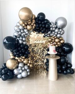 Decoración con globos para fiesta de cumpleaños