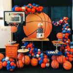 Decoración de fiesta temática de baloncesto